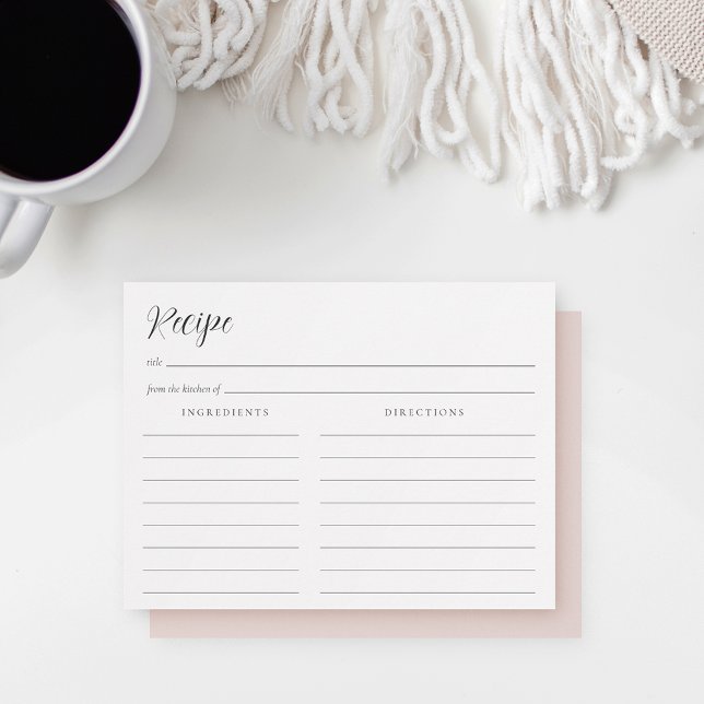 Elegant Calligraphy Bridal Shower Recipe Card (Creator Uploaded)