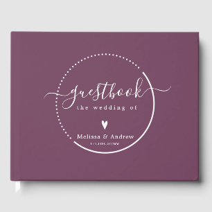 Elegant Calligraphy - Burgundy Wedding Guest Book