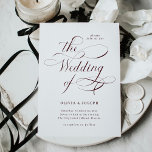 Elegant Calligraphy | Burgundy Wedding Invitation<br><div class="desc">These stunning wedding invitations feature modern,  swirly elegant burgundy calligraphy script on a simple white background for a classic yet updated design.</div>
