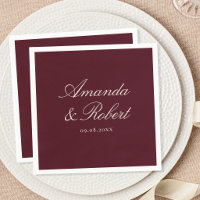 Elegant Calligraphy Burgundy Wedding