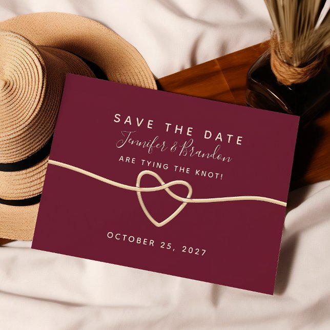 Elegant Calligraphy Burgundy Wedding Save The Date (Creator Uploaded)