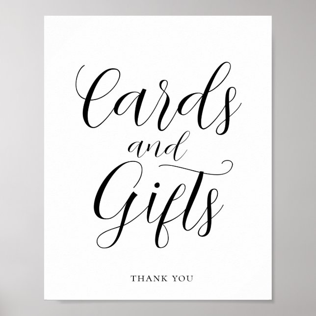 Elegant Calligraphy Cards & Gifts Sign (Front)