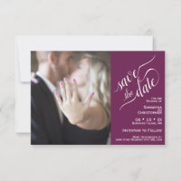 Elegant Calligraphy Cassis 2 Pane Photo Wedding