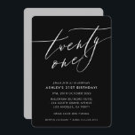 ELEGANT Calligraphy chic 21st birthday black white Invitation<br><div class="desc">by kat massard / WWW.SIMPLYSWEETPAPERIE.COM
Love the design,  but would like to see some changes - another colour scheme,  product,  add a photo or adapted for a different occasion - no worries simply contact me,  kat@simplysweetPAPERIE.com I am happy to help!</div>