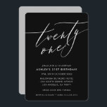 ELEGANT Calligraphy chic 21st birthday black white Invitation<br><div class="desc">by kat massard / WWW.SIMPLYSWEETPAPERIE.COM
Love the design,  but would like to see some changes - another colour scheme,  product,  add a photo or adapted for a different occasion - no worries simply contact me,  kat@simplysweetPAPERIE.com I am happy to help!</div>