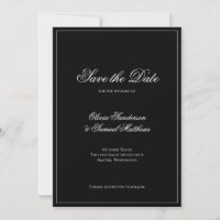 Elegant Calligraphy Classic Black Border Wedding