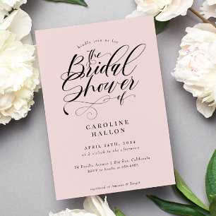 Elegant Calligraphy Classic Bridal Shower Invitati Invitation