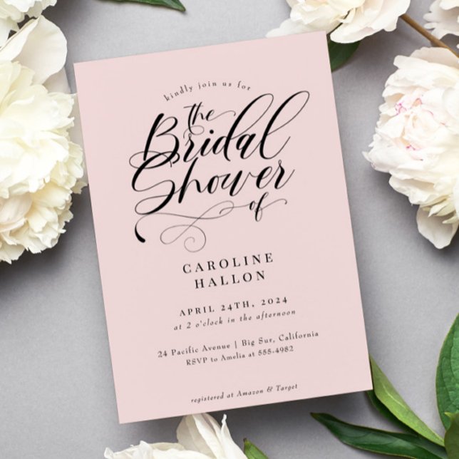 Elegant Calligraphy Classic Bridal Shower Invitati Invitation (Creator Uploaded)