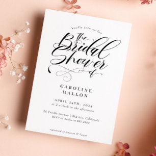 Elegant Calligraphy Classic Bridal Shower Invitation