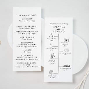 Elegant Calligraphy Classic Timeline Wedding  Programme