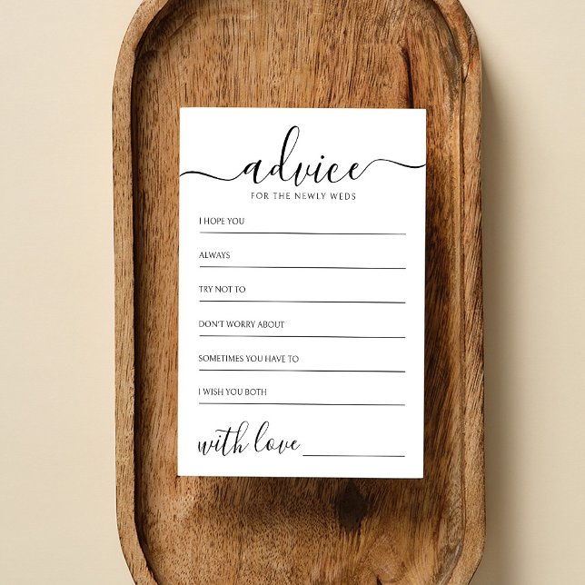 Elegant Calligraphy Classic Wedding Advice Card (Creator Uploaded)
