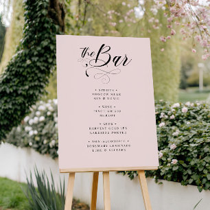 Elegant Calligraphy Classic Wedding Bar Menu Poste Poster