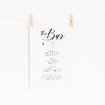 Elegant Calligraphy Classic Wedding Bar Menu Poster<br><div class="desc">Elegant Calligraphy Classic Wedding Bar Menu</div>