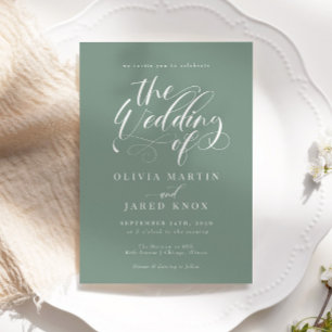 Elegant Calligraphy Classic Wedding Invitation