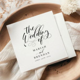 Elegant Calligraphy Classic Wedding Napkin