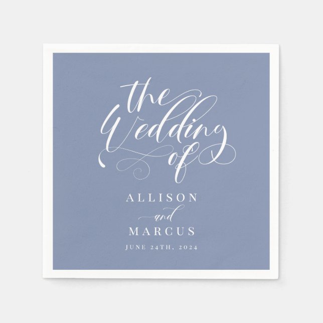 Elegant Calligraphy Classic Wedding Napkins (Front)