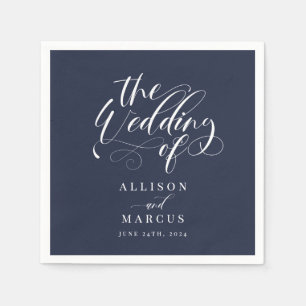 Elegant Calligraphy Classic Wedding Napkins