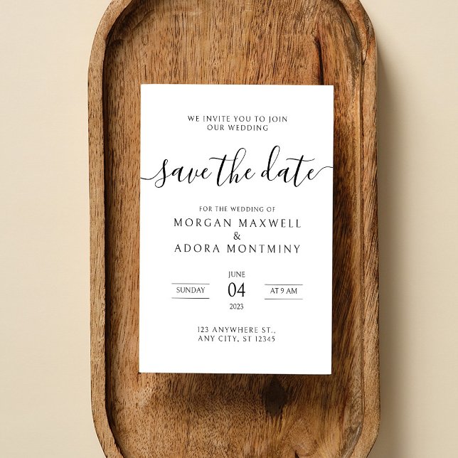 Elegant Calligraphy Classic Wedding  Save The Date (Creator Uploaded)