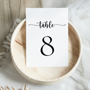 Elegant Calligraphy Classic Wedding Table Number