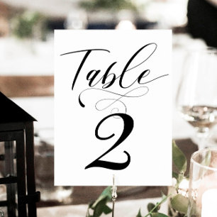 Elegant Calligraphy Classic Wedding Table Number