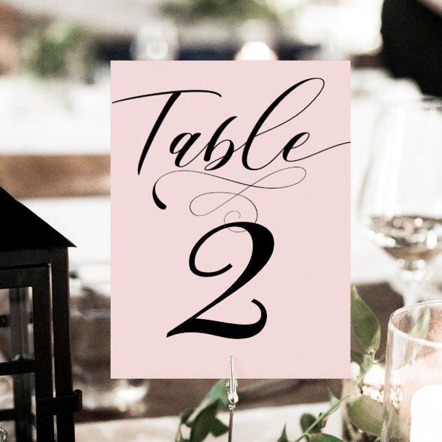 Elegant Calligraphy Classic Wedding Table Number (Creator Uploaded)