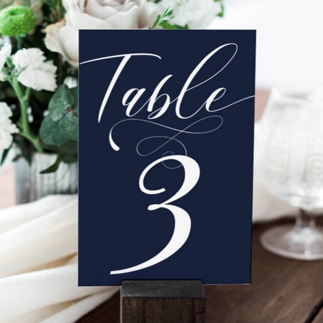 Elegant Calligraphy Classic Wedding Table Number (Creator Uploaded)