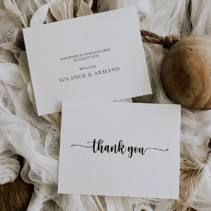 Elegant Calligraphy Classic Wedding  Thank You Card