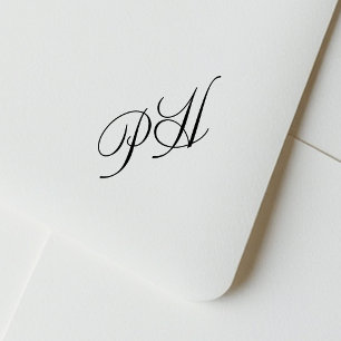 Elegant Calligraphy Couple Initials Wedding Rubber Stamp