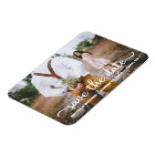 Elegant Calligraphy Couple Photo Save The Date Magnet (Left Side)