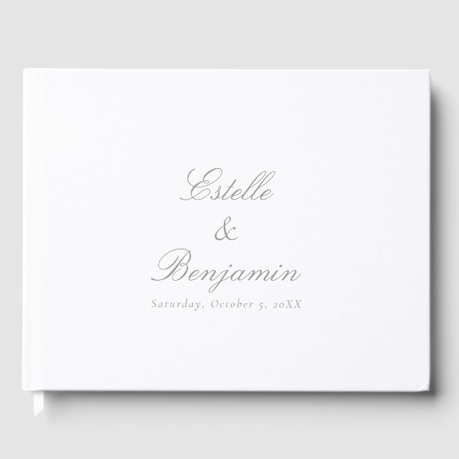 Elegant Calligraphy Couples Wedding Guest Book (Front)