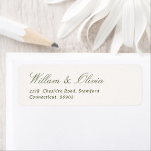 Elegant Calligraphy Cream and Green Wedding