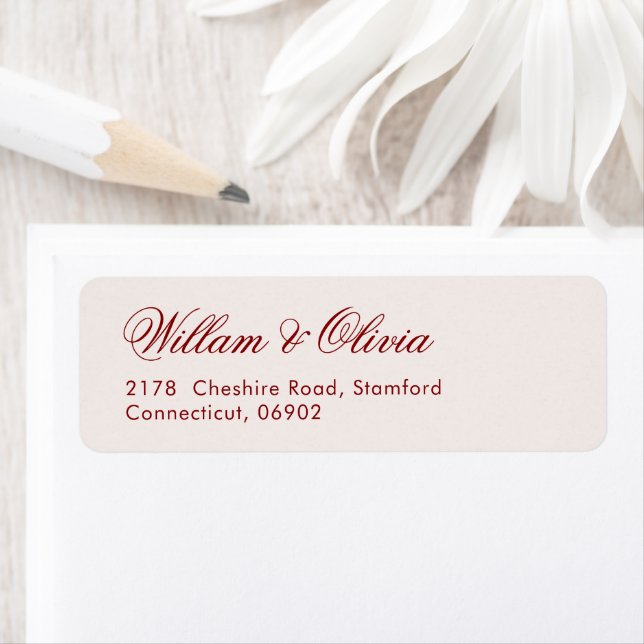 Elegant Calligraphy Cream Burgundy Wedding  (Insitu)