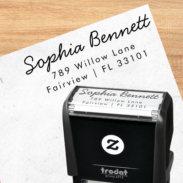 Elegant Calligraphy Custom Address Rubber Stamp (Creator Uploaded)