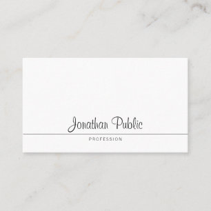 Elegant Calligraphy Design Trendy Minimalist Plain Business Card