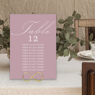 Elegant Calligraphy Dusty Rose Table Seating Card