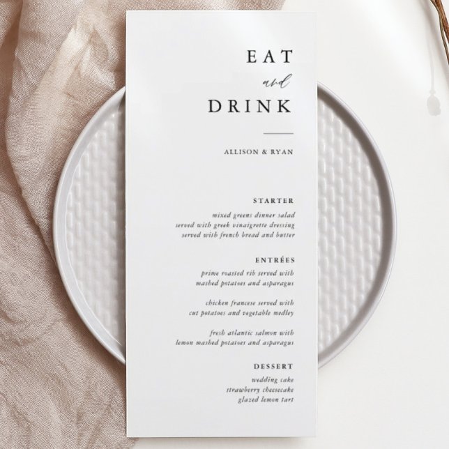 Elegant Calligraphy Eat and Drink Wedding Menus (Creator Uploaded)