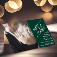 Elegant Calligraphy Emerald 2 Pane Photo Wedding