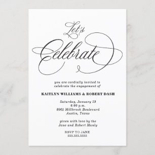 Elegant Calligraphy Engagement Party Invitation
