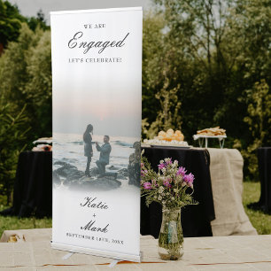 Elegant Calligraphy Engagement Photo Welcome Sign