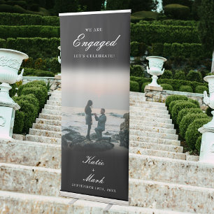 Elegant Calligraphy Engagement Photo Welcome Sign