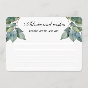 Elegant calligraphy eucalyptus watercolor greens  enclosure card