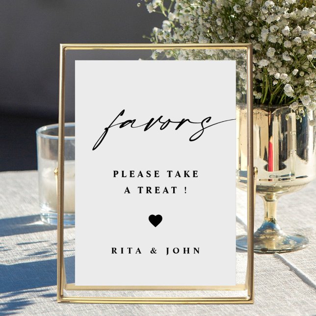 Elegant Calligraphy Favour Wedding Table Sign (Creator Uploaded)