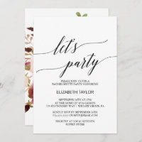 Elegant Calligraphy | Floral Backing Let's Party