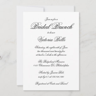 Elegant Calligraphy Formal Bridal Brunch Invitation