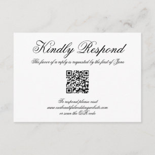 Elegant Calligraphy Formal QR Code Wedding RSVP Card