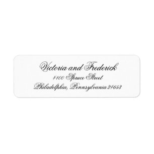 Elegant Calligraphy Formal Wedding Return Address