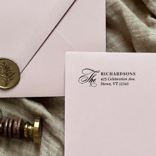 Elegant Calligraphy Formal Wedding Return Address Self-inking Stamp