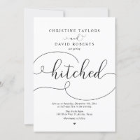 Elegant Calligraphy, Getting Hitched Invitation