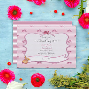 Elegant Calligraphy Girly Pink Stylish Wedding Invitation