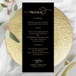 Elegant Calligraphy Gold Black Menu<br><div class="desc">Elegant Calligraphy Gold Black Menu</div>